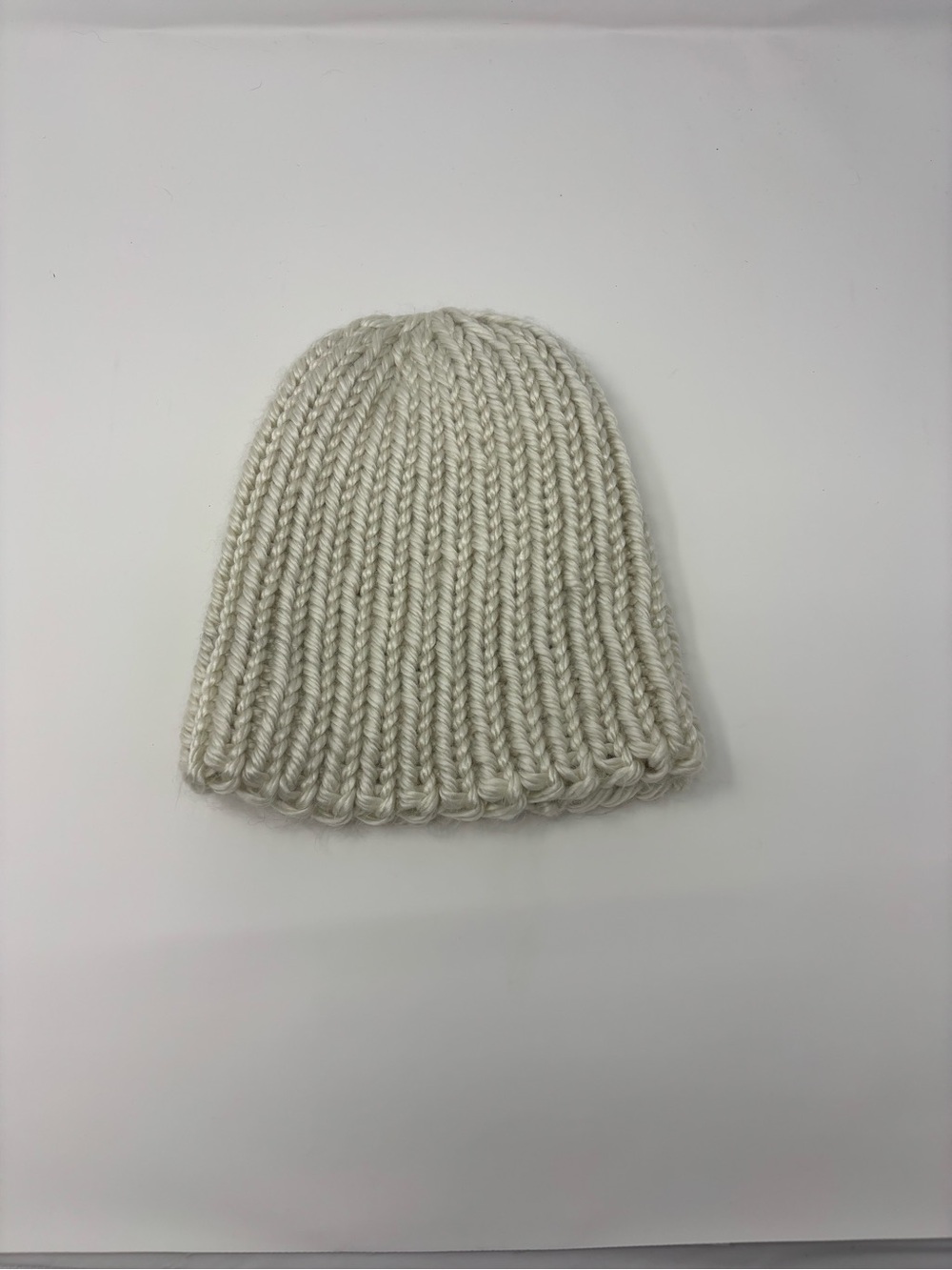 Cream Ribbed Hand Knit Beanie - Picture 4 of 4